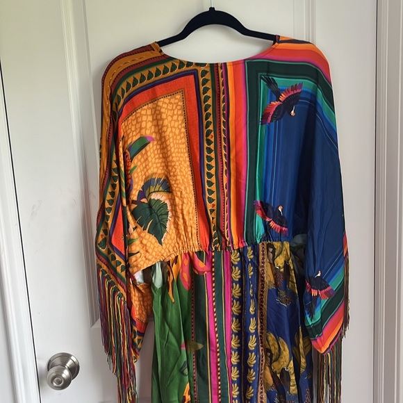 Farm Rio Mixed Scarves Kaftan - Picture 7 of 11